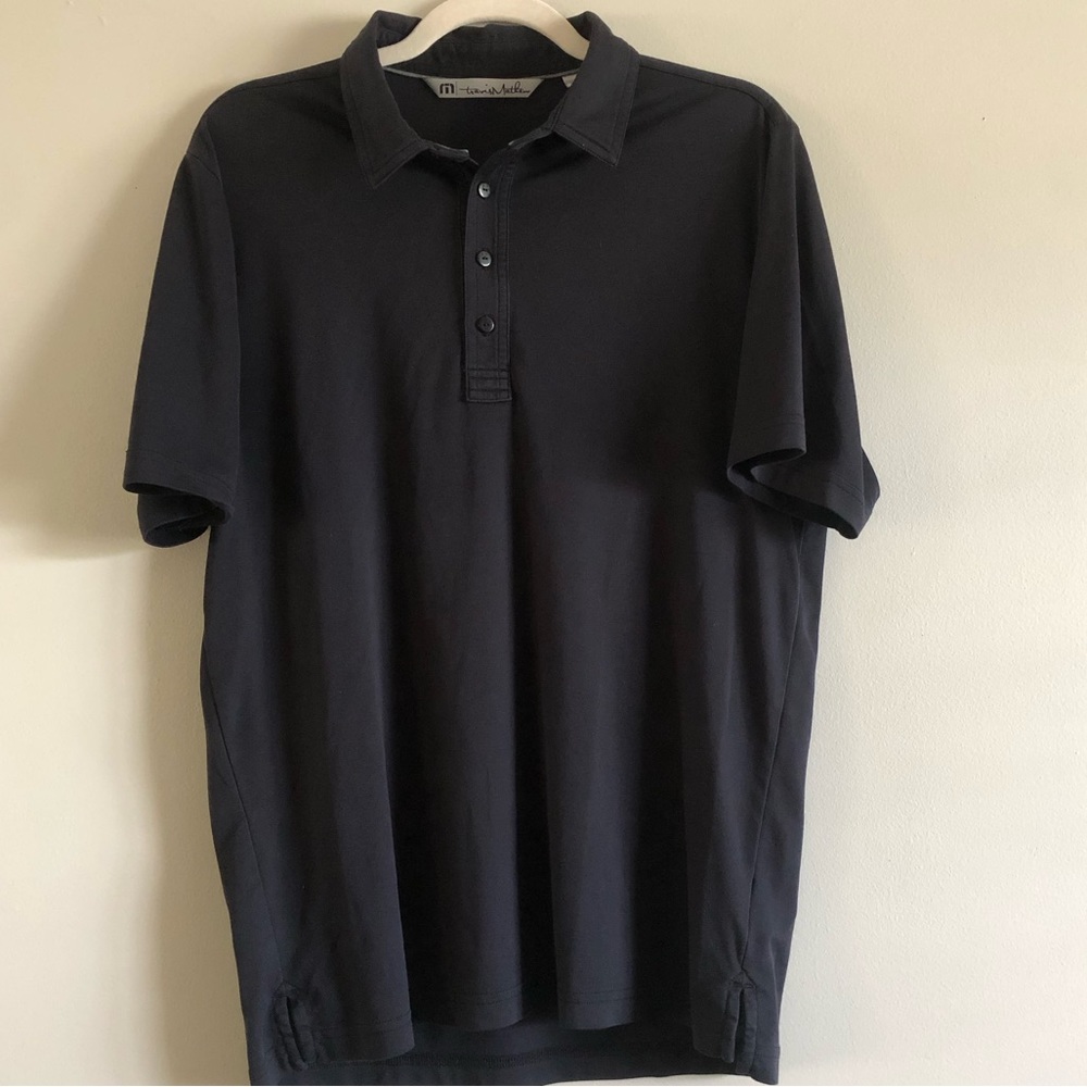 Travis Mathew Black Golf Short Sleeve Polo Shirt Mens Medium